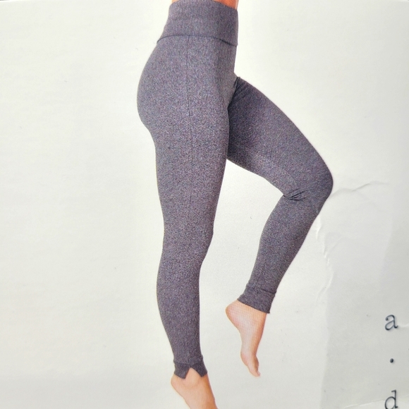 New! A New Day Gray Workout Leggings, Stretch Fitted Fold-Over Waistband - Picture 4 of 8